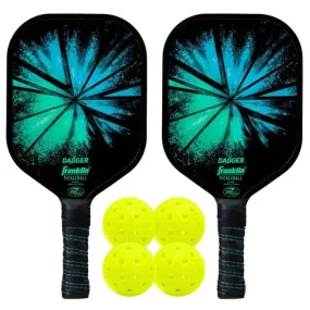 2-Player Set Dagger Fiberglass Pickleball Paddles and Balls 52755