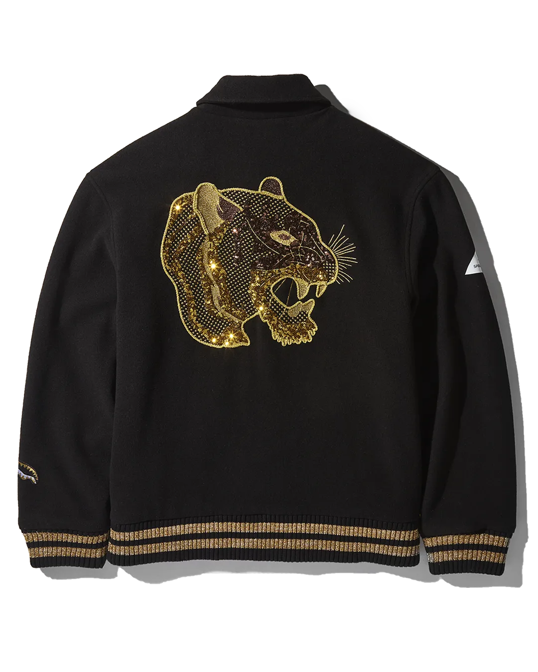 A.I.9 AFRICAN INTELLIGENCE GUILDED LEOPARD - SANDFLOWER COLLAB VARSITY JACKET