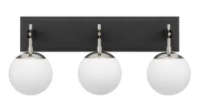 Allie 352B03BLPN 3-Light Vanity Light - Black/Polished Nickel