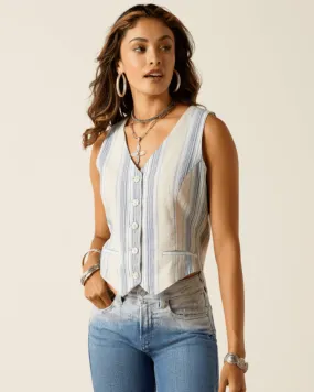 Ariat Women's Rhett Sky Stripe Linen Vest 10051287