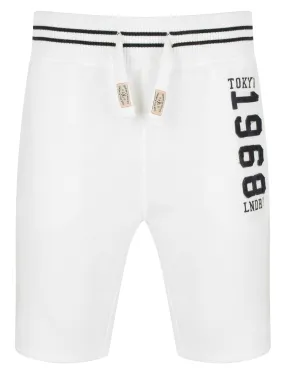 Axial Loop Back Fleece Jogger Shorts In Ivory - Tokyo Laundry