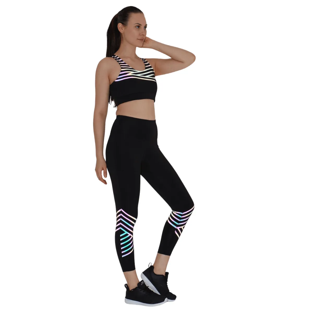 Black Artemis Reflective Crop Top & Leggings