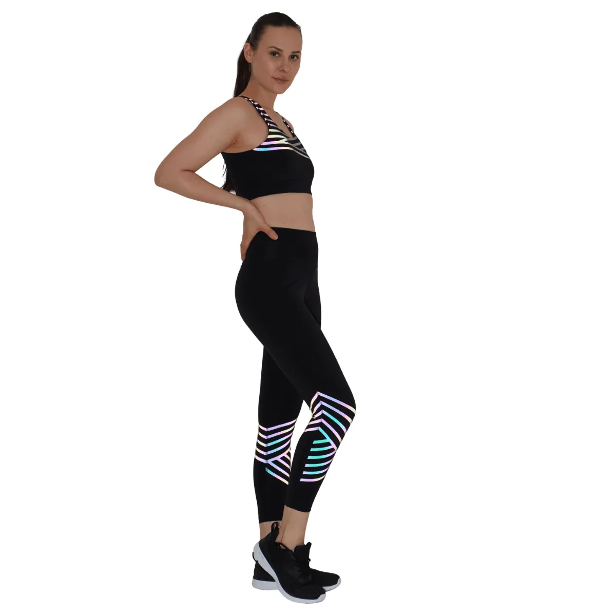 Black Artemis Reflective Crop Top & Leggings