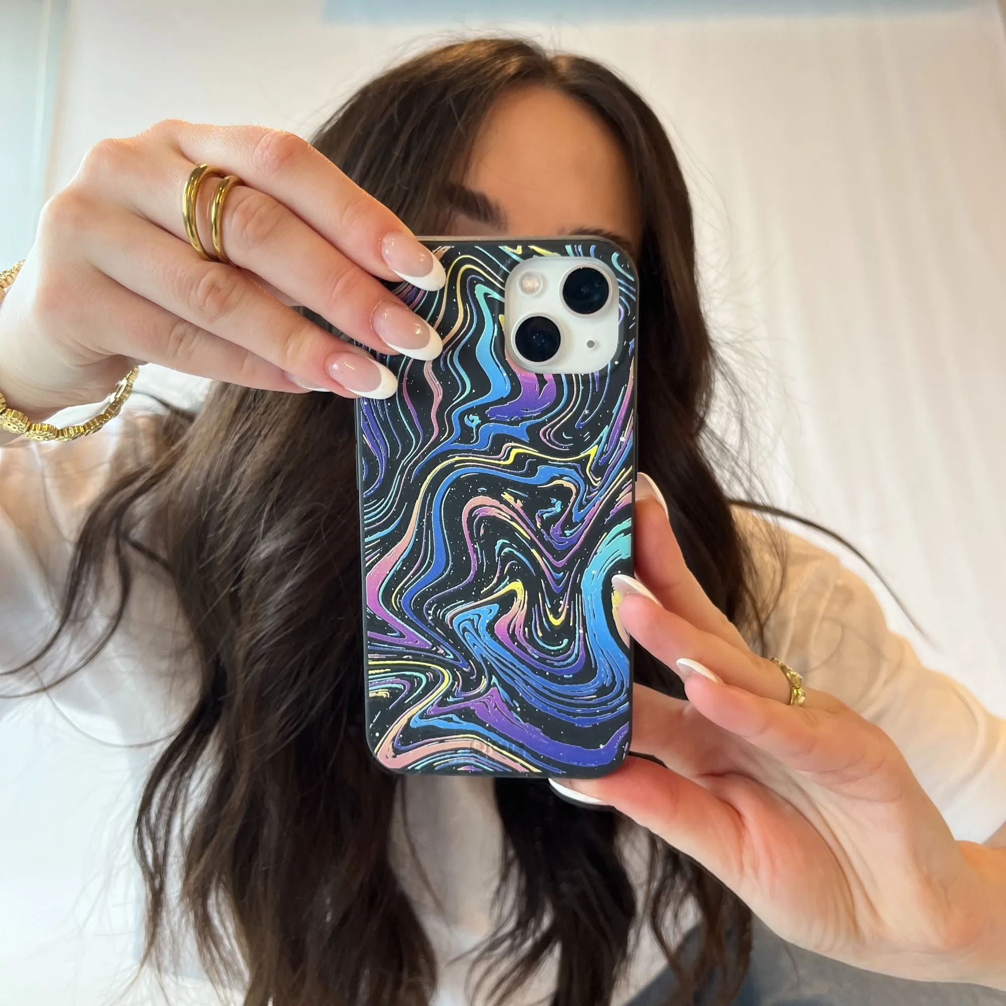 Black Galaxy Swirls Google Pixel 7 Case