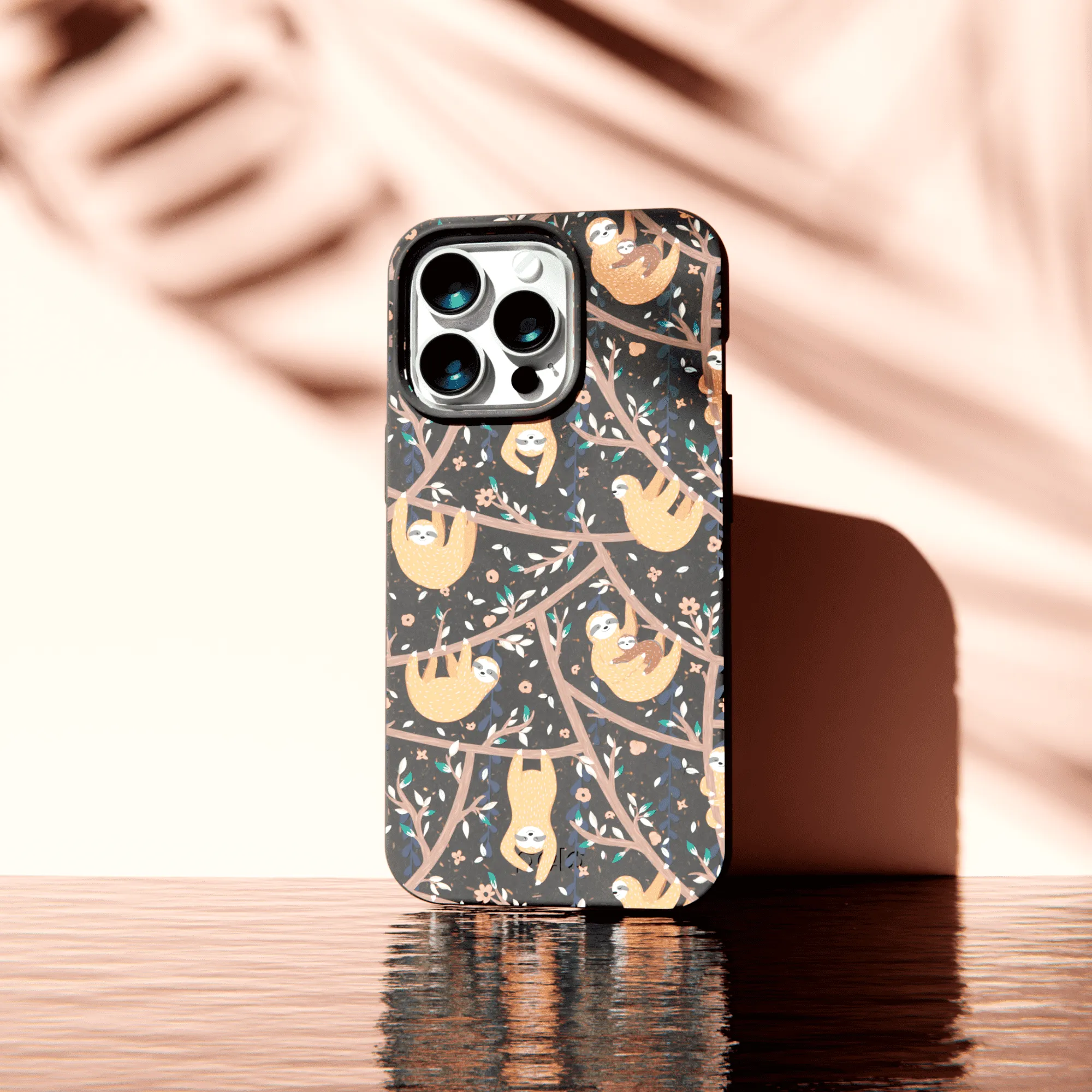 Black Jungle Sloths iPhone 12 Pro Max Case