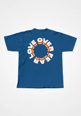 Blue Love Over Fear Circle Tee