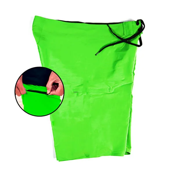 Board Shorts | Solid Neon Green | Black SA Shield