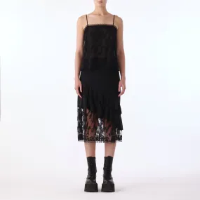 CDC RUFFLE SKIRT w/ EMBROIDERED LACE TULLE COMBO