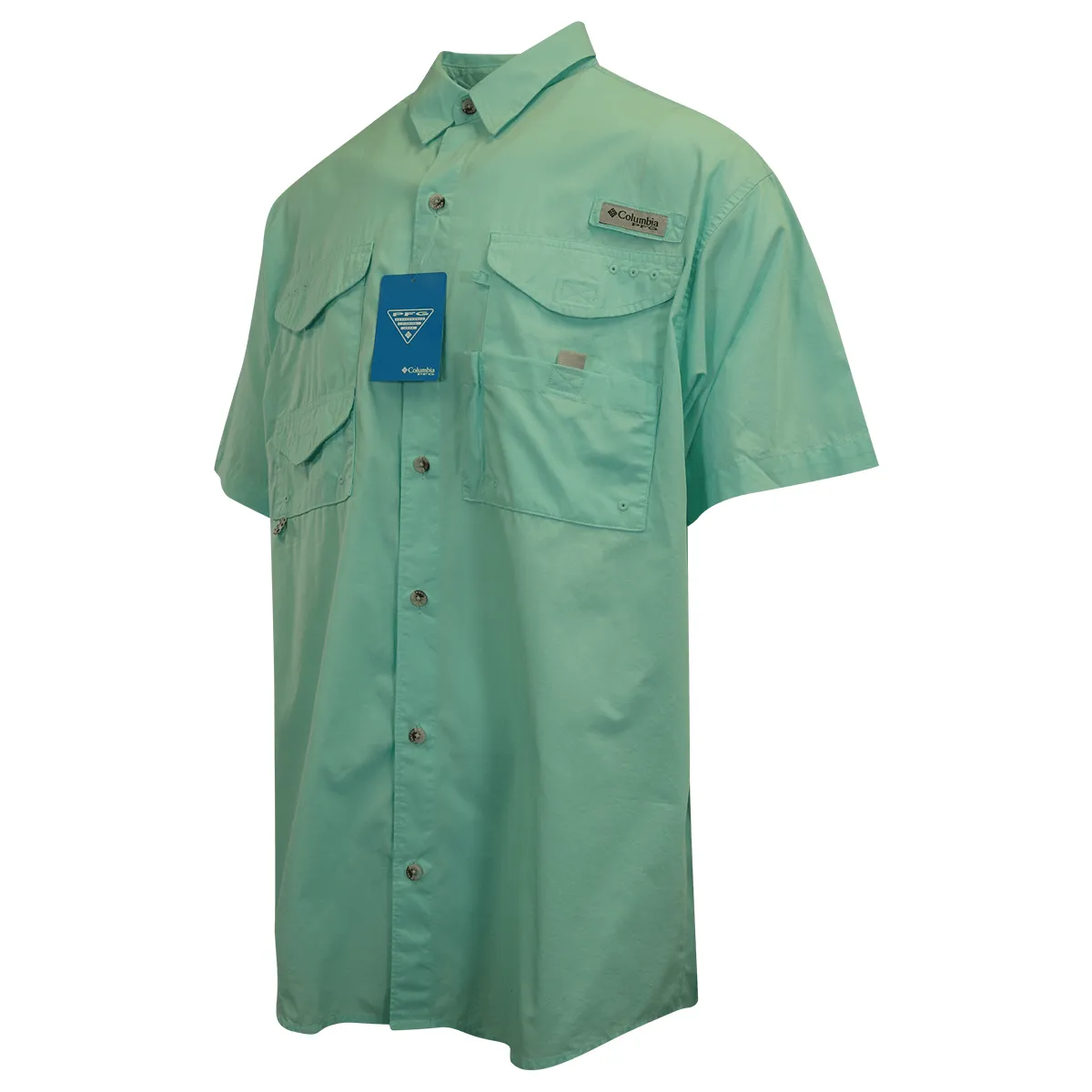 Columbia Men's Woven Shirt PFG Bright Blue Bonehead S/S (499)