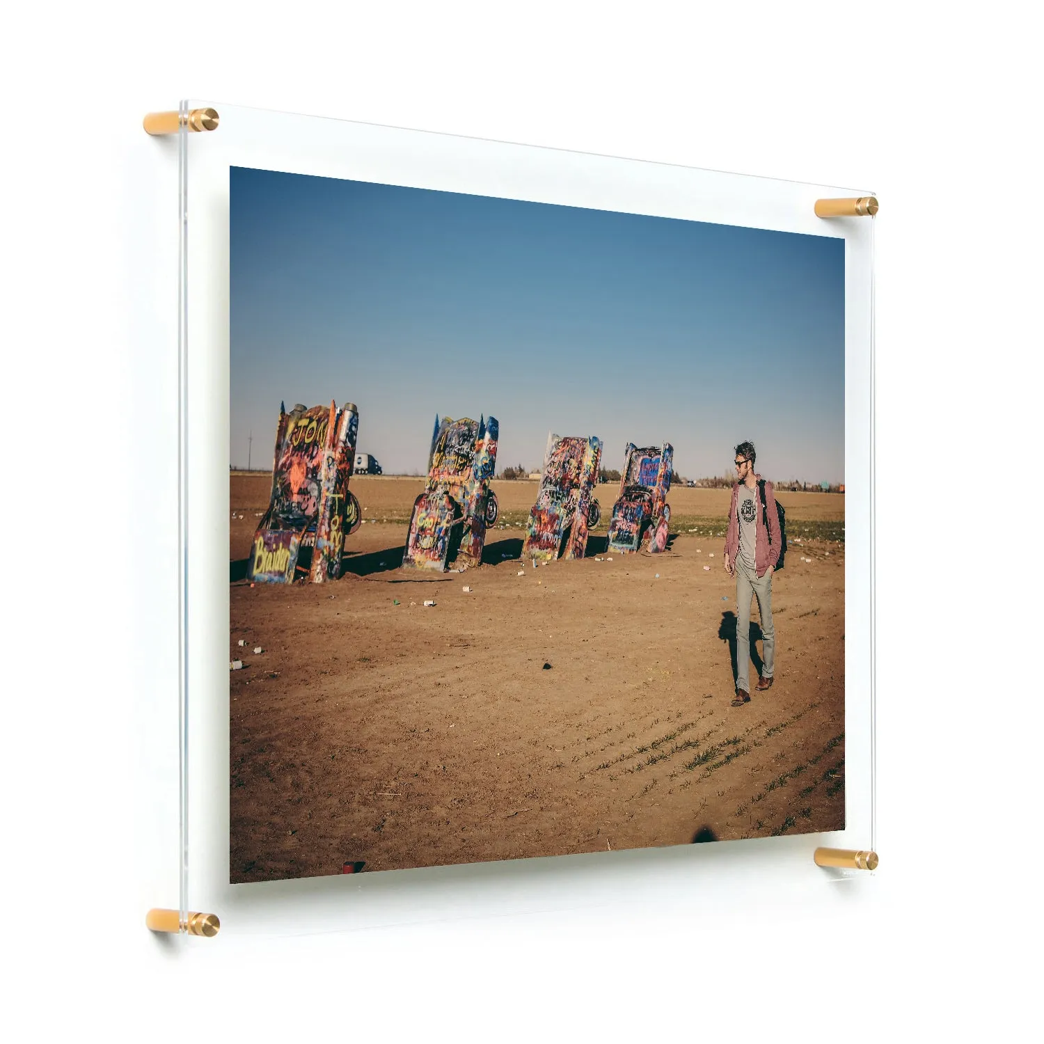 Double Panel Acrylic Floating Wall Frames - CHOOSE YOUR SIZE (Silver/Gold)