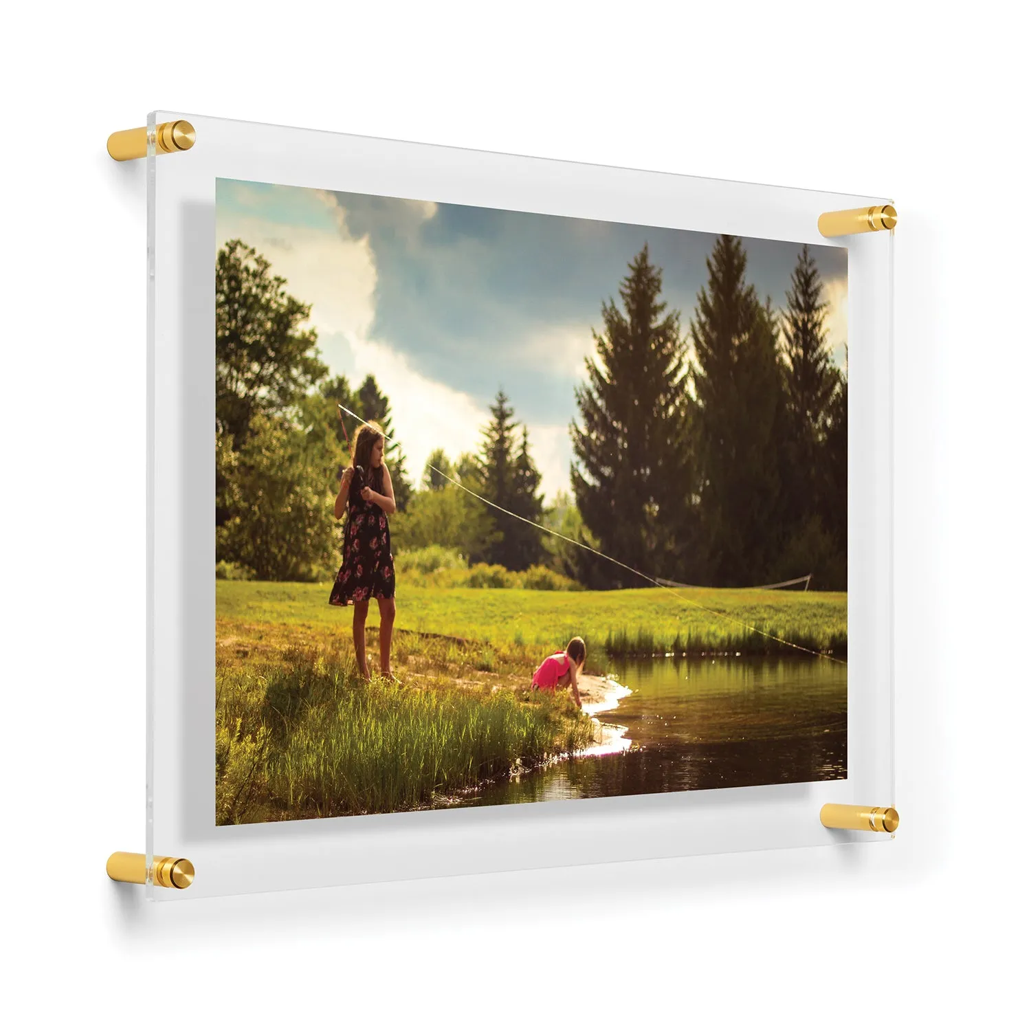 Double Panel Acrylic Floating Wall Frames - CHOOSE YOUR SIZE (Silver/Gold)