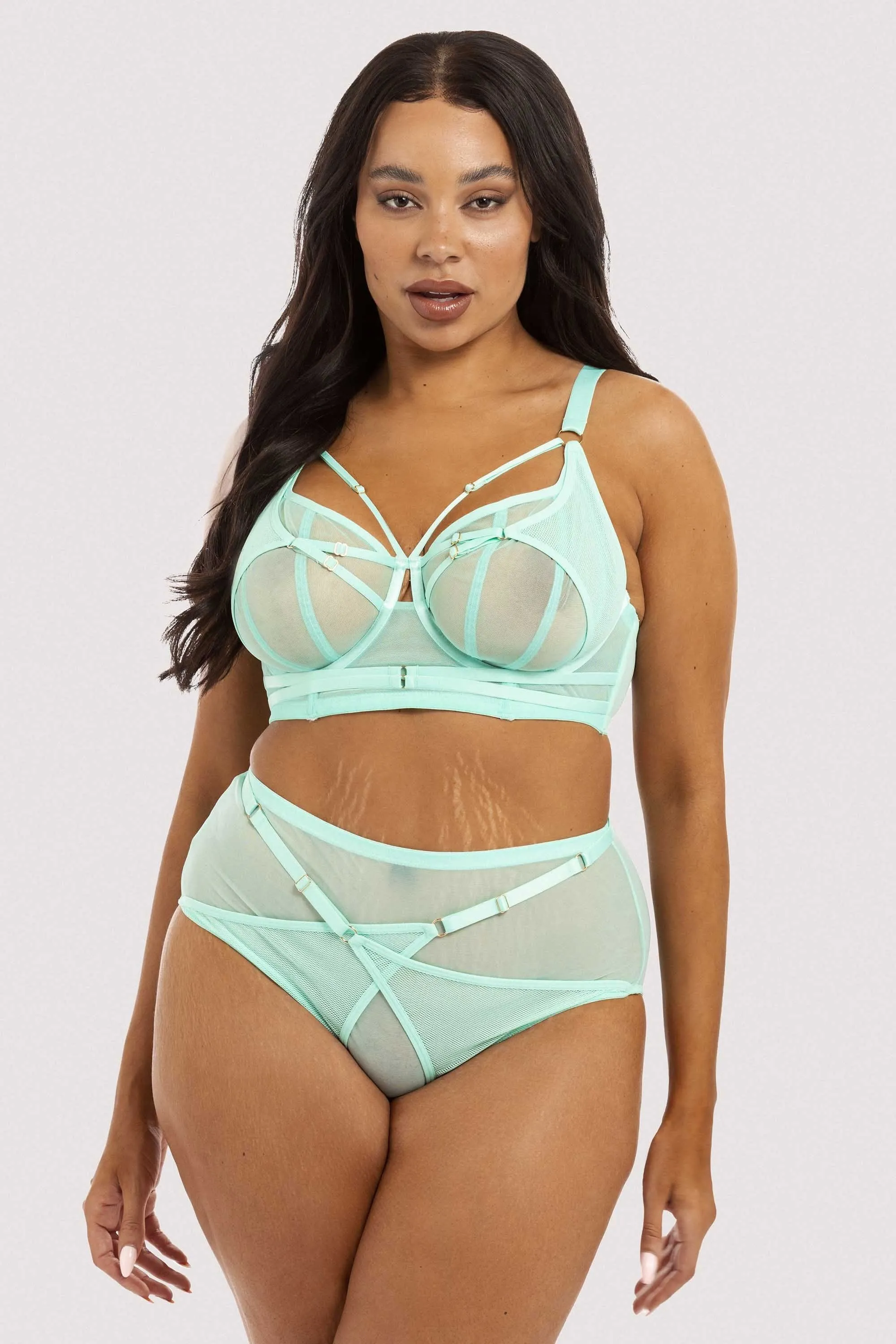 Eddie Aqua Crossover Wrap Bra