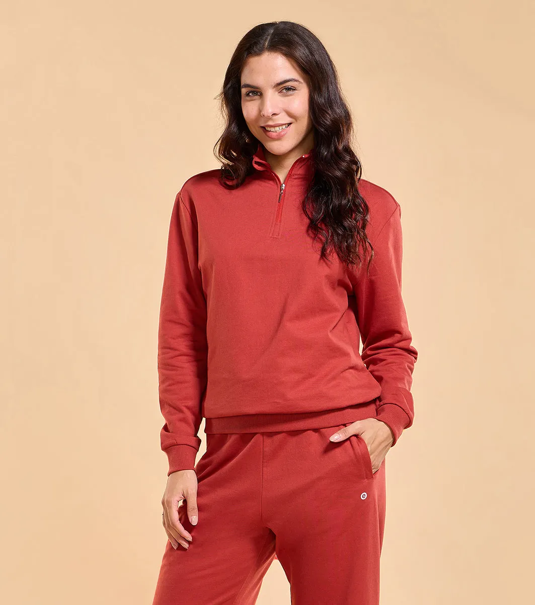 Enamor E904 Cotton Rich Fleece Sweatshirt - Relaxed Fit, Regular Length