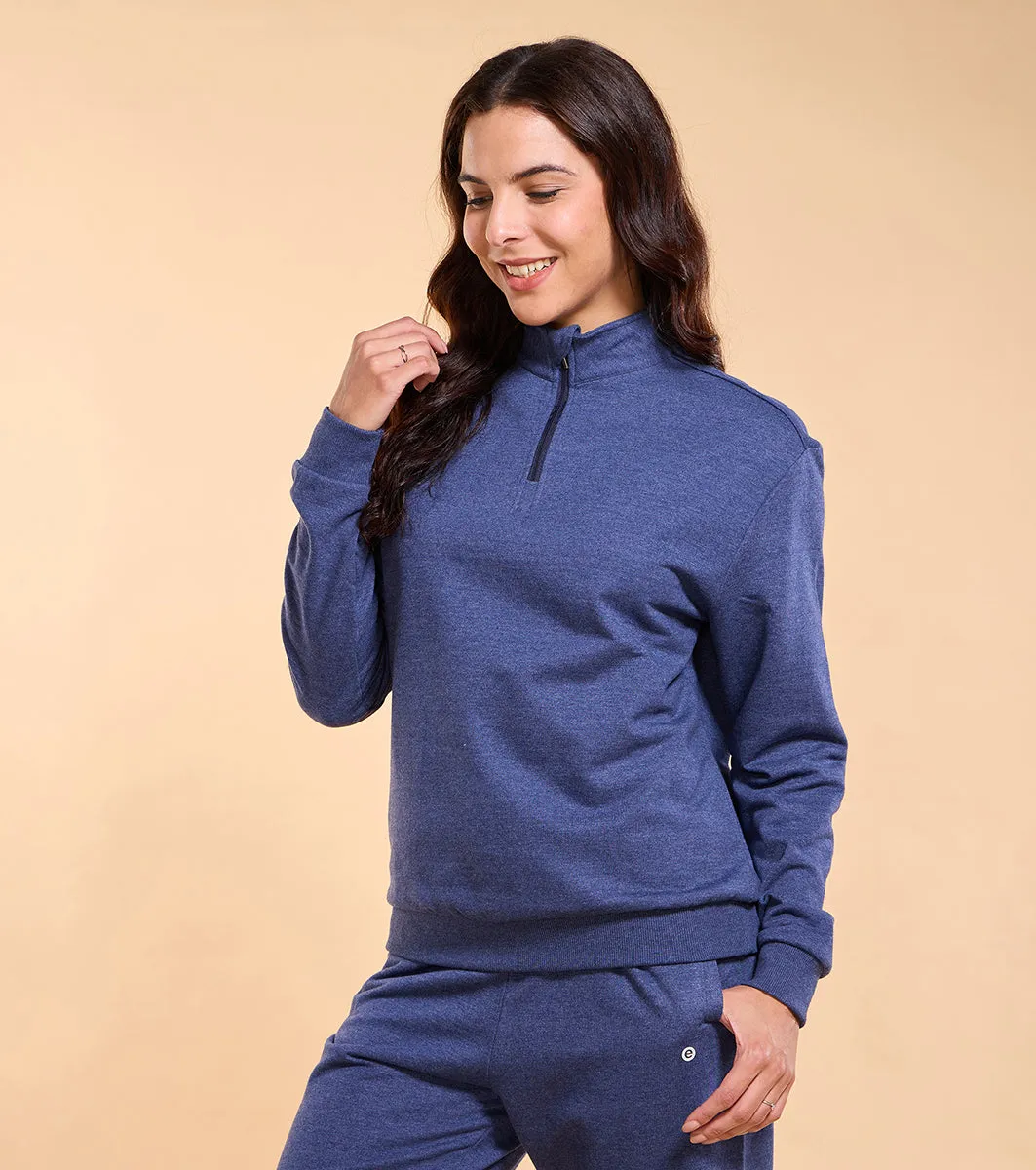 Enamor E904 Cotton Rich Fleece Sweatshirt - Relaxed Fit, Regular Length