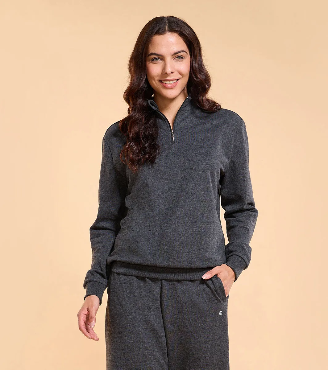 Enamor E904 Cotton Rich Fleece Sweatshirt - Relaxed Fit, Regular Length