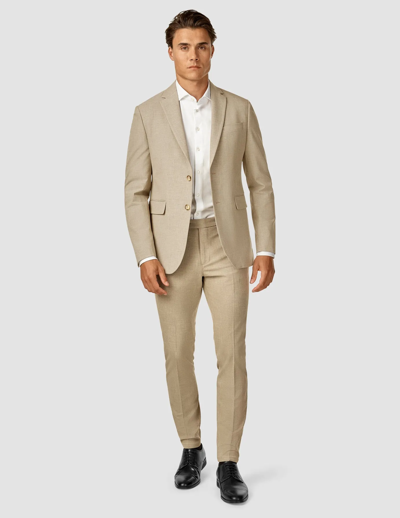 Essential Suit Pants Slim Beige Melange