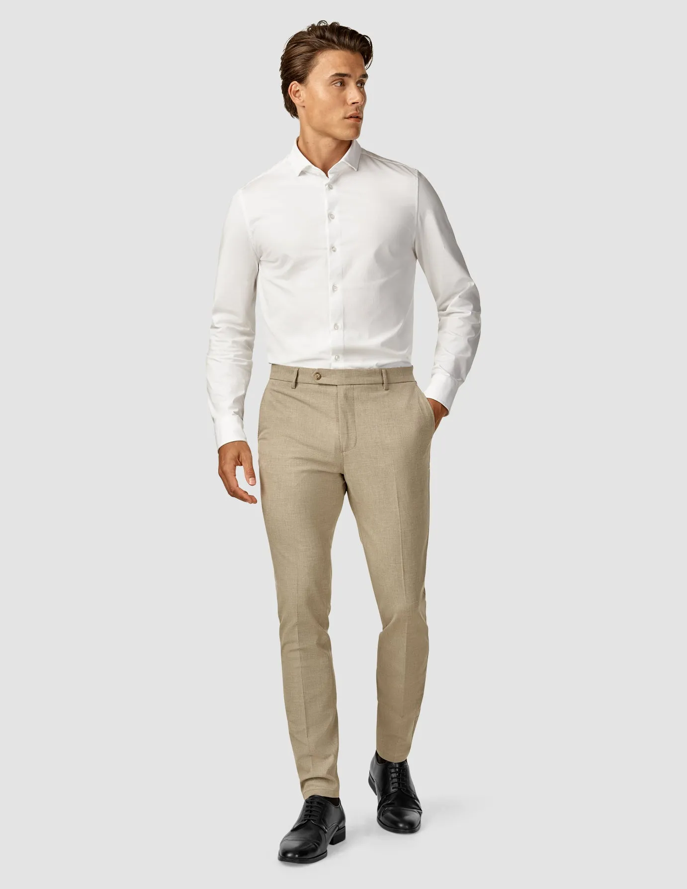 Essential Suit Pants Slim Beige Melange