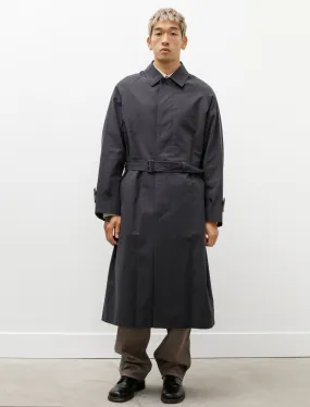 Finx Hard Twist Gabardine Soutien Collar Coat Ink