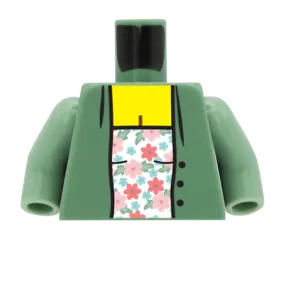 Floral Print Top with Cardigan - Custom Design Minifigure Torso