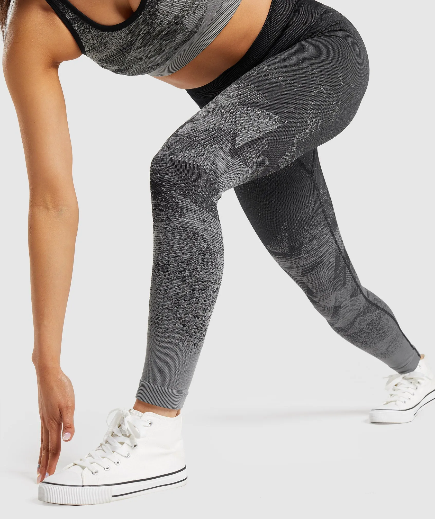 Gymshark Adapt Ombre Seamless Leggings - Triangle | Black Print