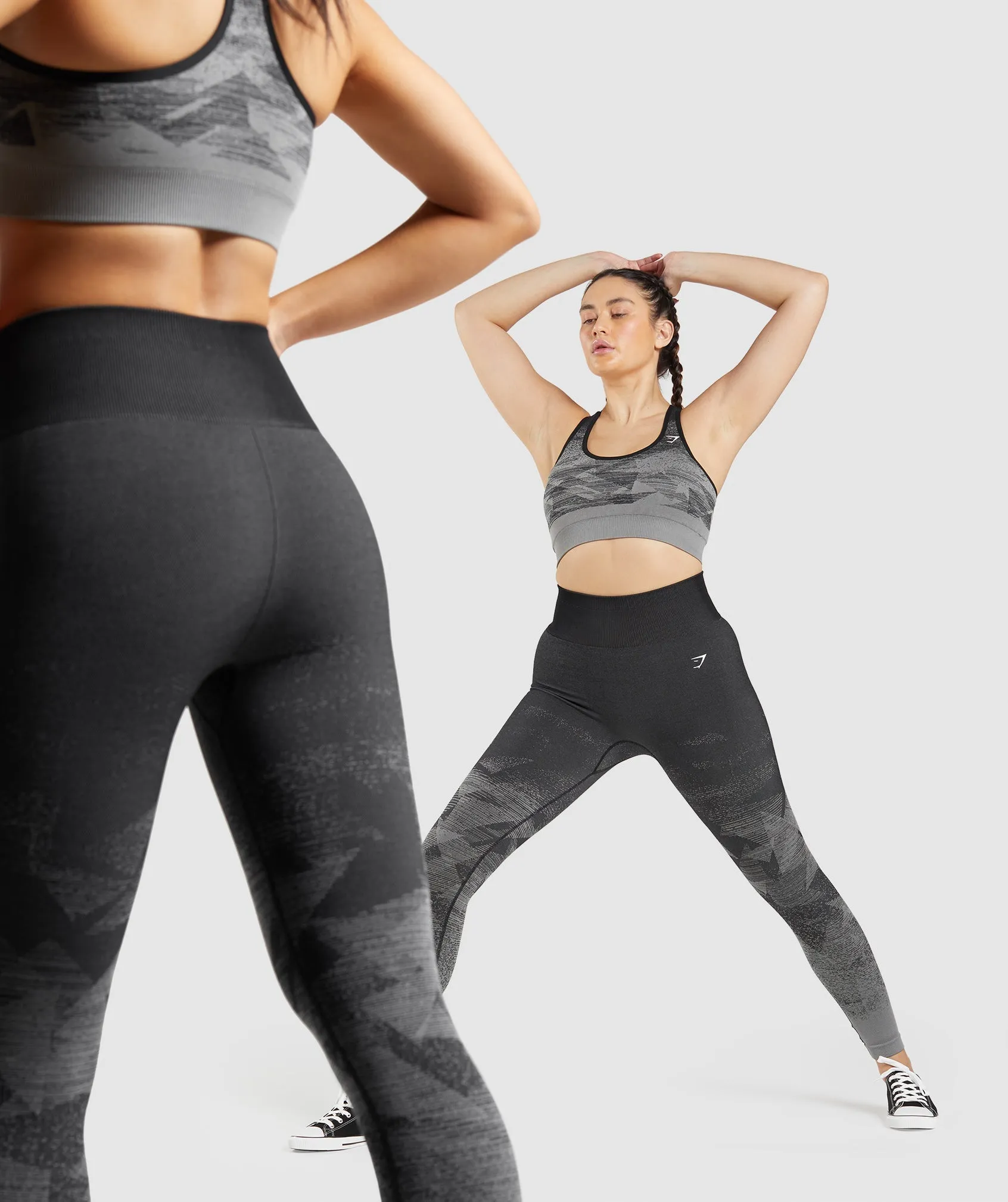 Gymshark Adapt Ombre Seamless Leggings - Triangle | Black Print