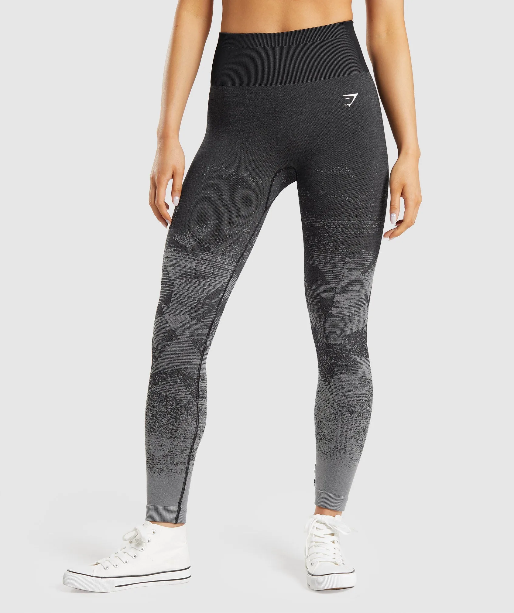 Gymshark Adapt Ombre Seamless Leggings - Triangle | Black Print