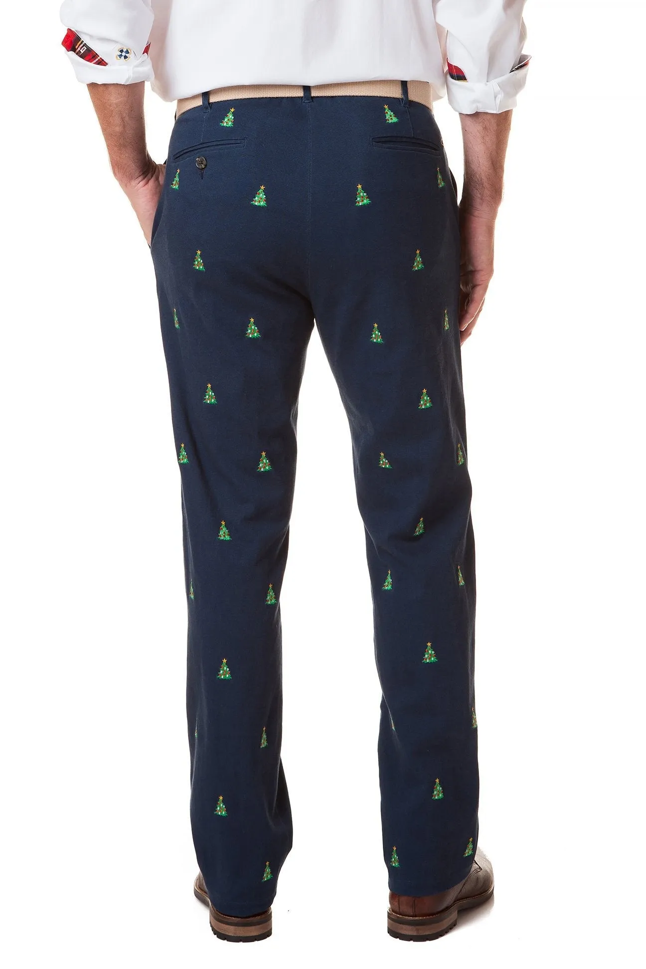 Harbor Pant Stretch Twill Nantucket Navy with Christmas Tree