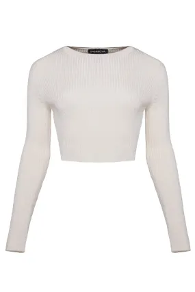 Knitted Long Sleeve Crop Top