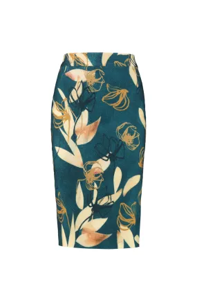 LAGETTA PETROL BLUE PENCIL SKIRT