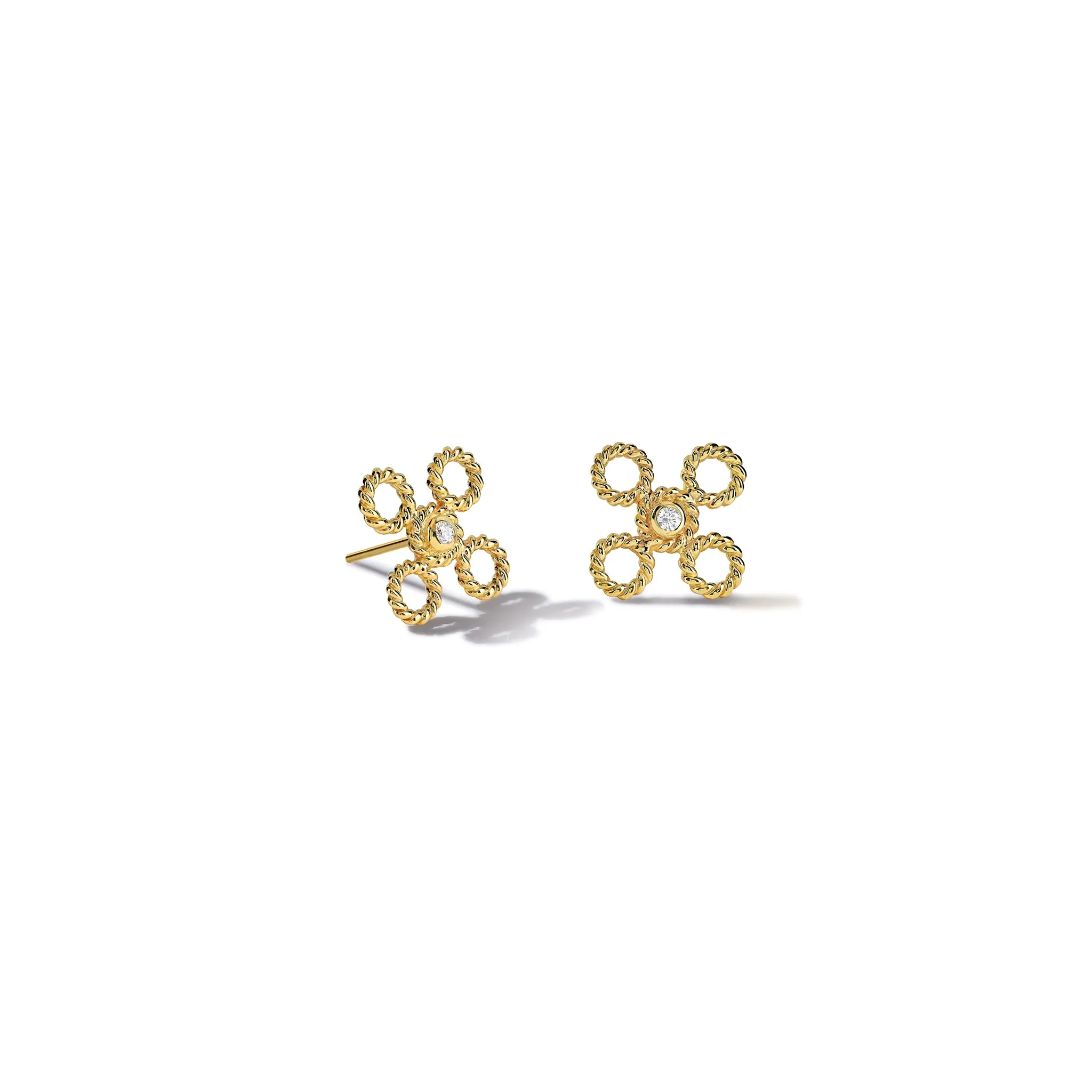 Salvavida Stud Earrings Yellow Gold - Diamond