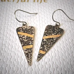 Solid sterling silver and gold earrings