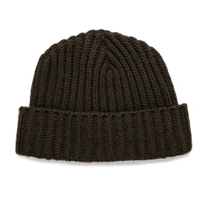 The Beanie in Dark Olive Merino