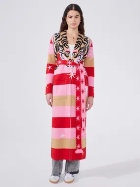 Tiger Stripe Cotton Jacquard Duster Pink