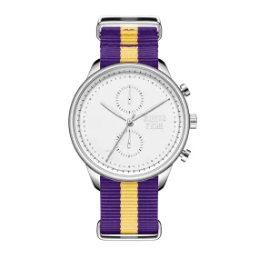 White & Silver - Purple & Gold Canvas Band