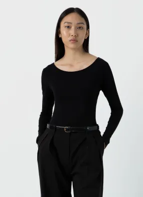 Women's Scoop Back Top in Black